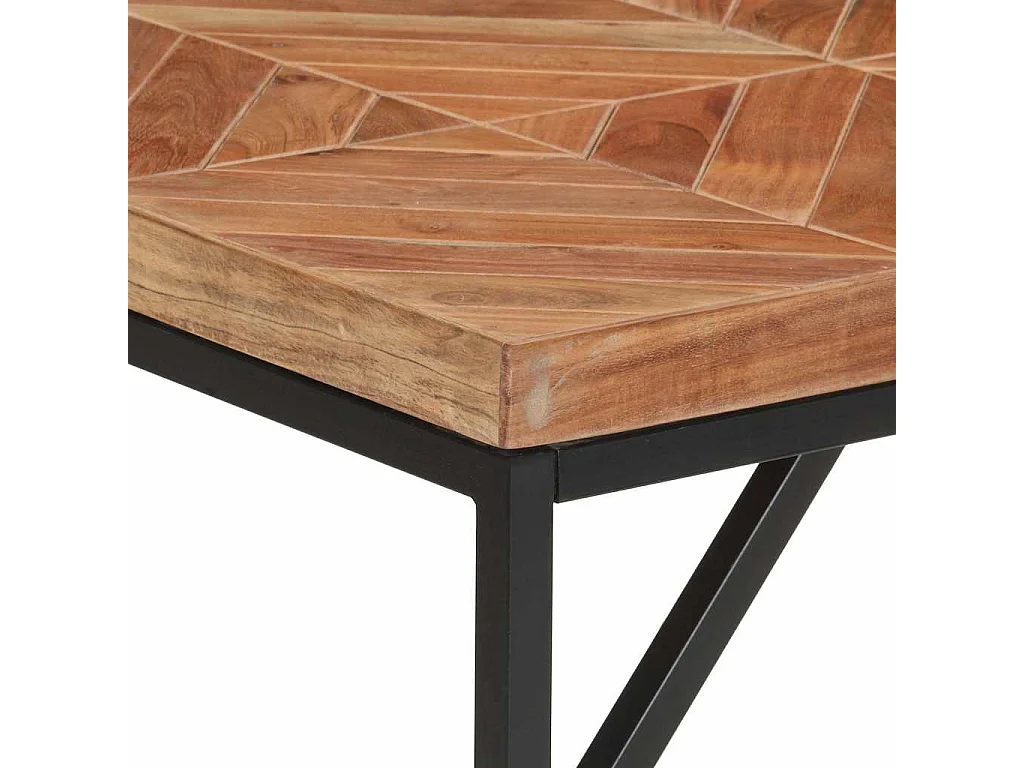 Mesa de comedor de madera maciza de mango y acacia 140x70x76 cm