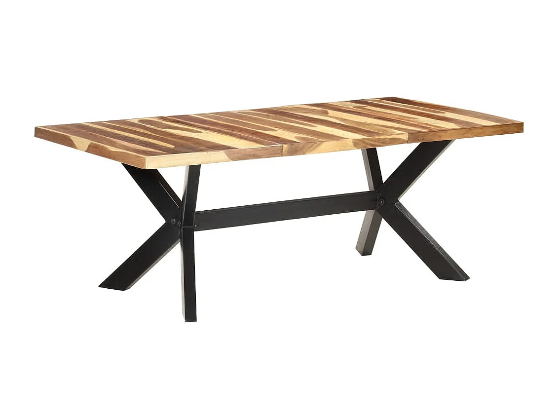 Tavolo da Pranzo 200x100x75cm Legno Massello con Finitura Ambra