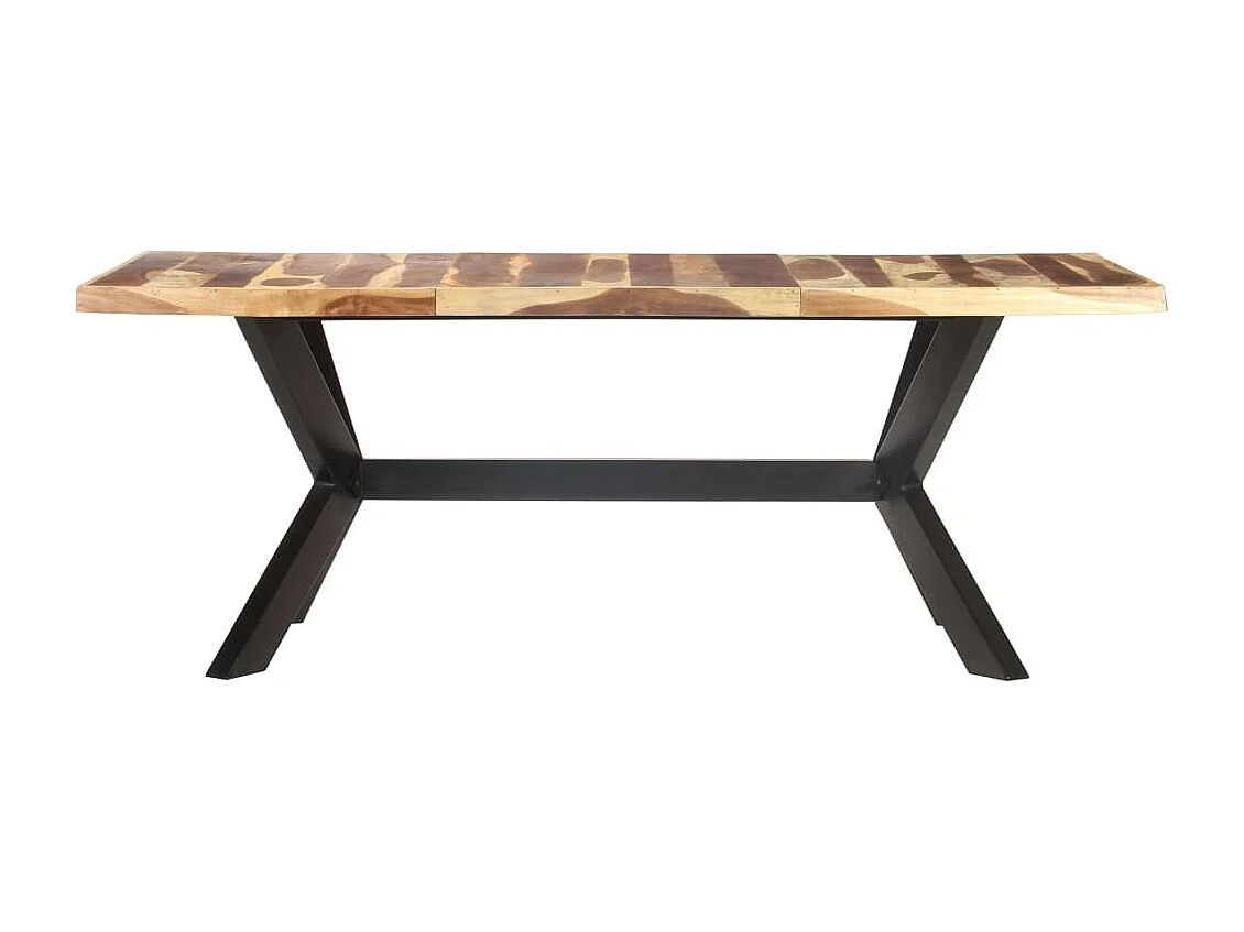 Tavolo da Pranzo 200x100x75cm Legno Massello con Finitura Ambra