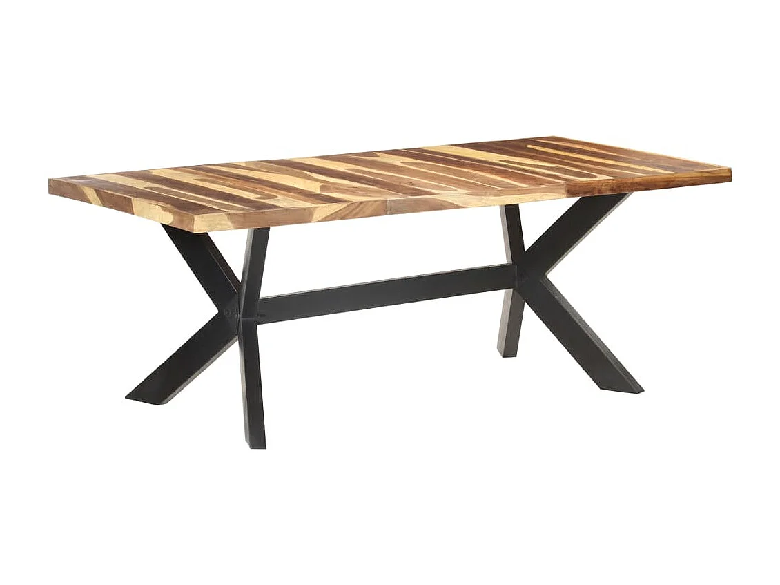 Tavolo da Pranzo 200x100x75cm Legno Massello con Finitura Ambra