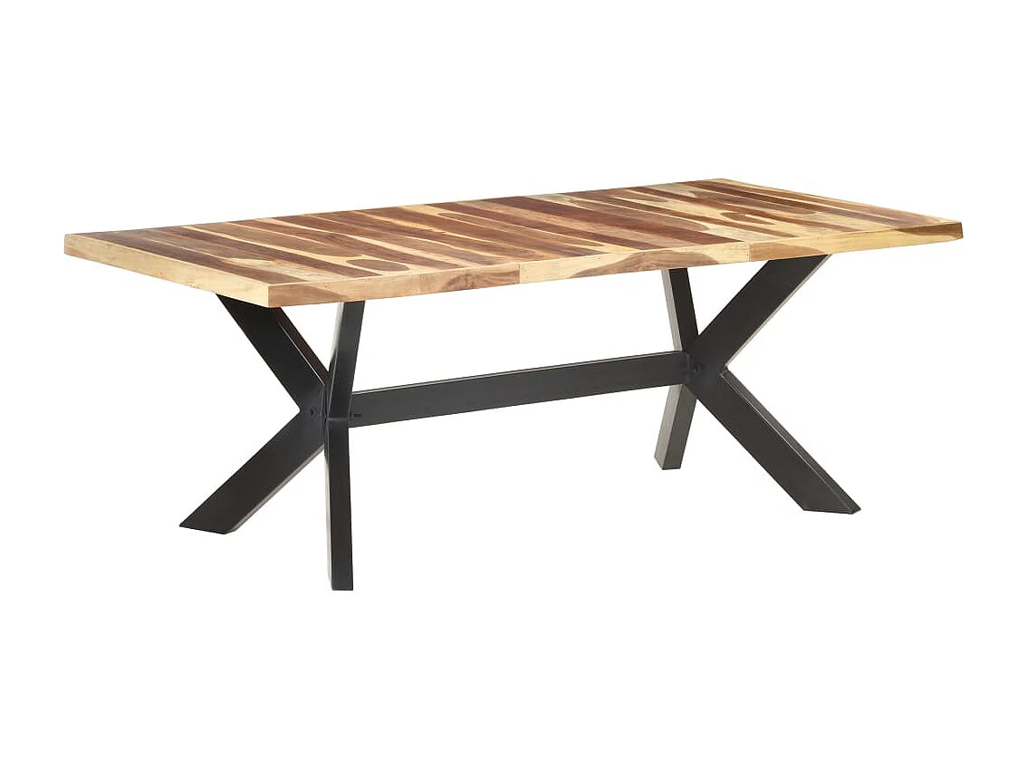 Tavolo da Pranzo 200x100x75cm Legno Massello con Finitura Ambra