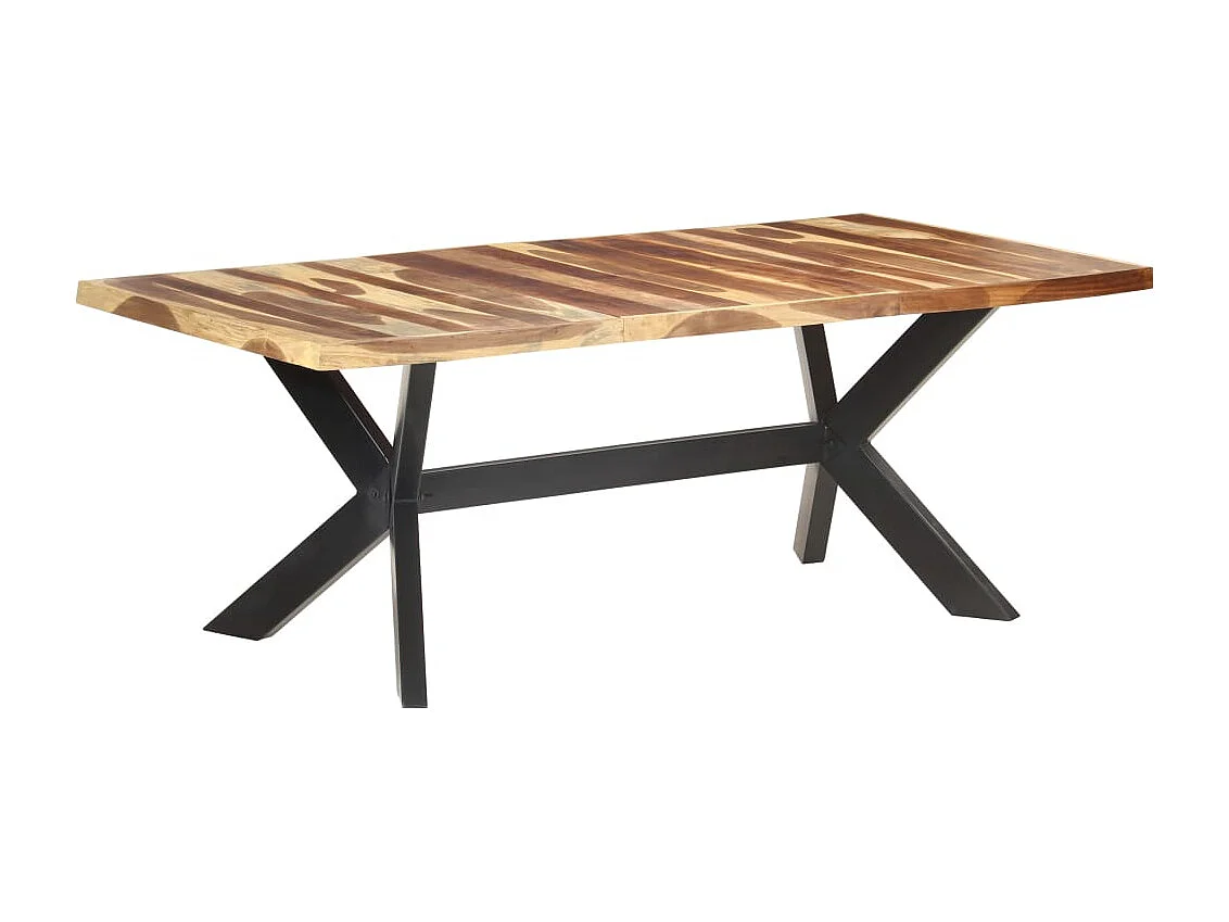 Tavolo da Pranzo 200x100x75cm Legno Massello con Finitura Ambra