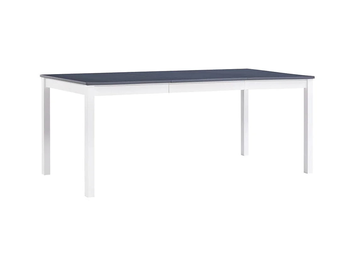 Tavolo da Pranzo Bianco e Grigio 180x90x73 cm in Legno di Pino
