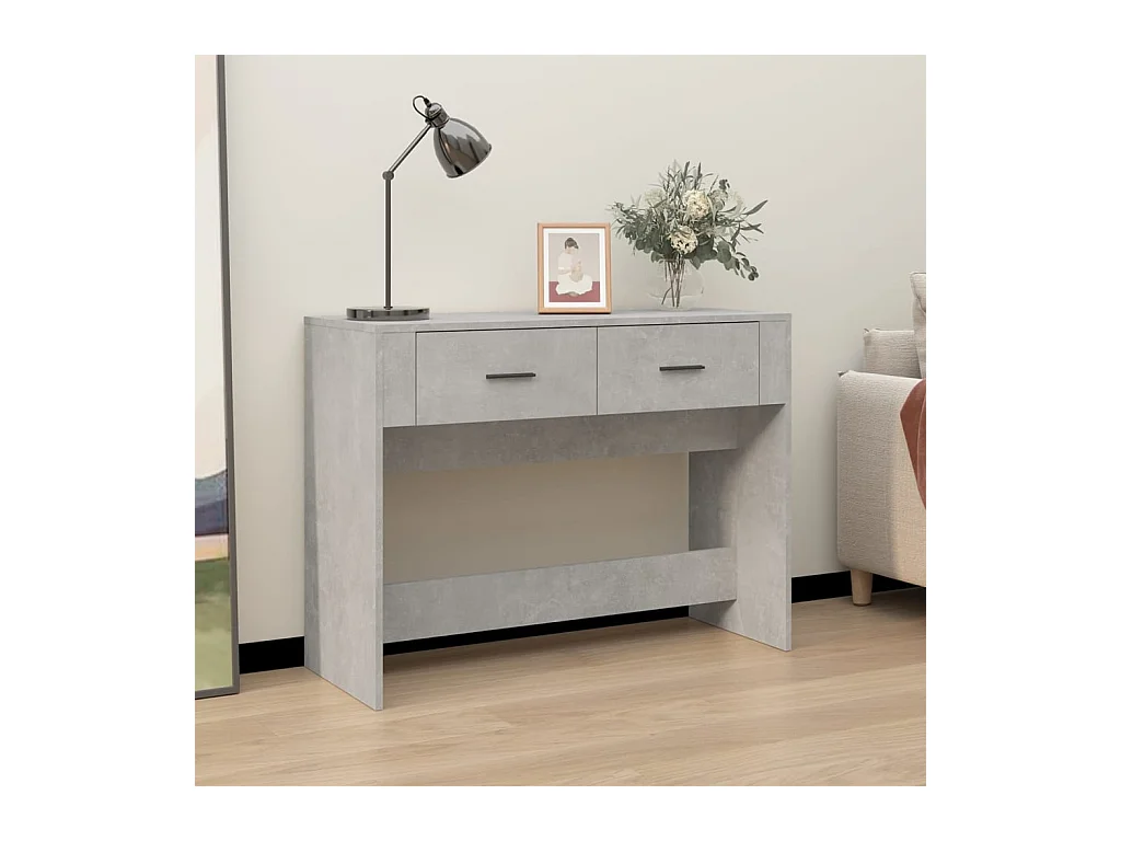 Table console Gris béton 100x39x75 cm Bois d'ingénierie
