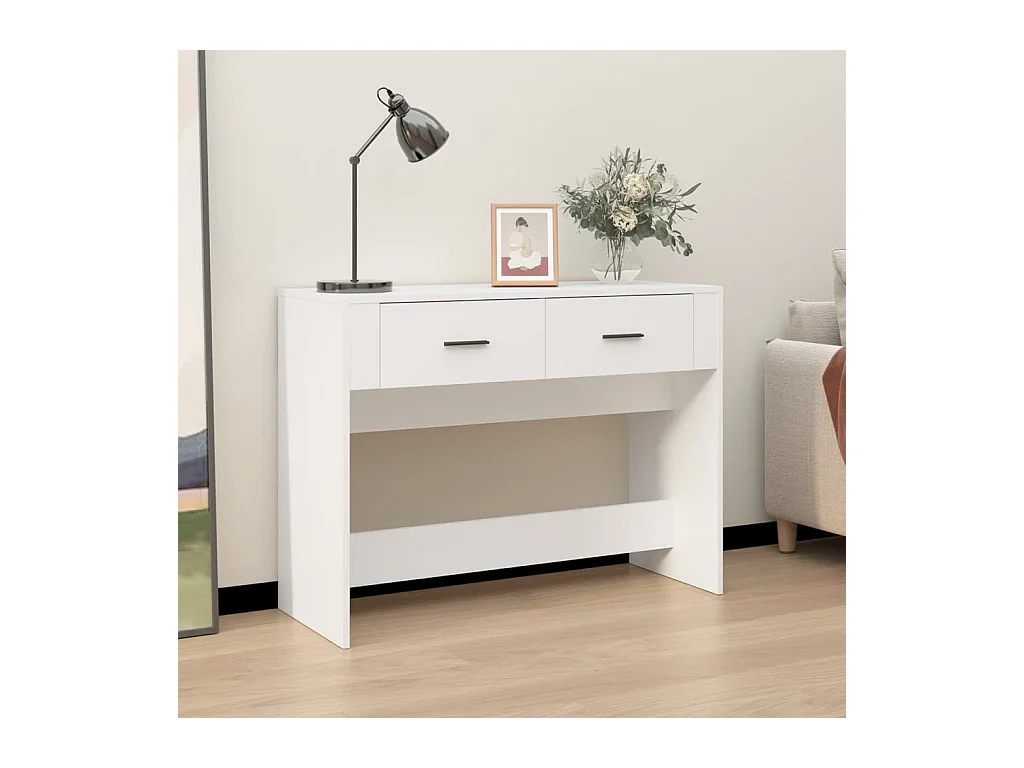 Table console Blanc 100x39x75 cm Bois d'ingénierie