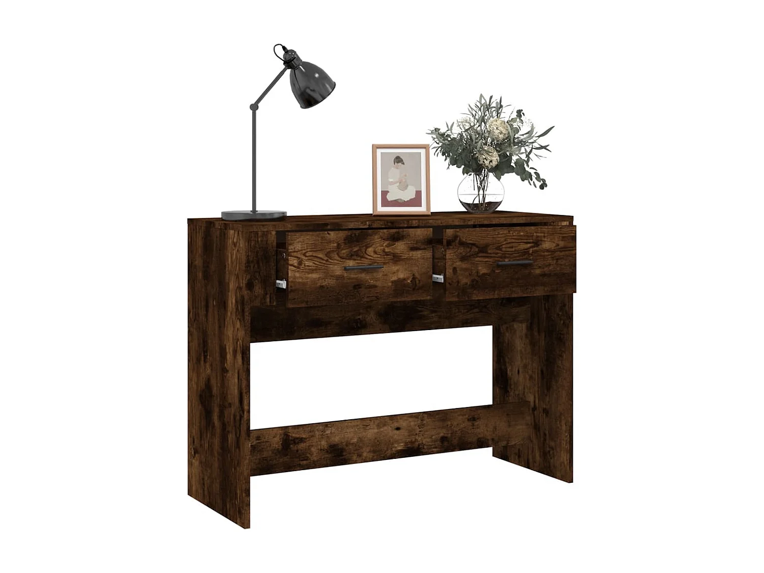 Wandtafel 100x39x75 cm bewerkt hout gerookt eikenkleurig