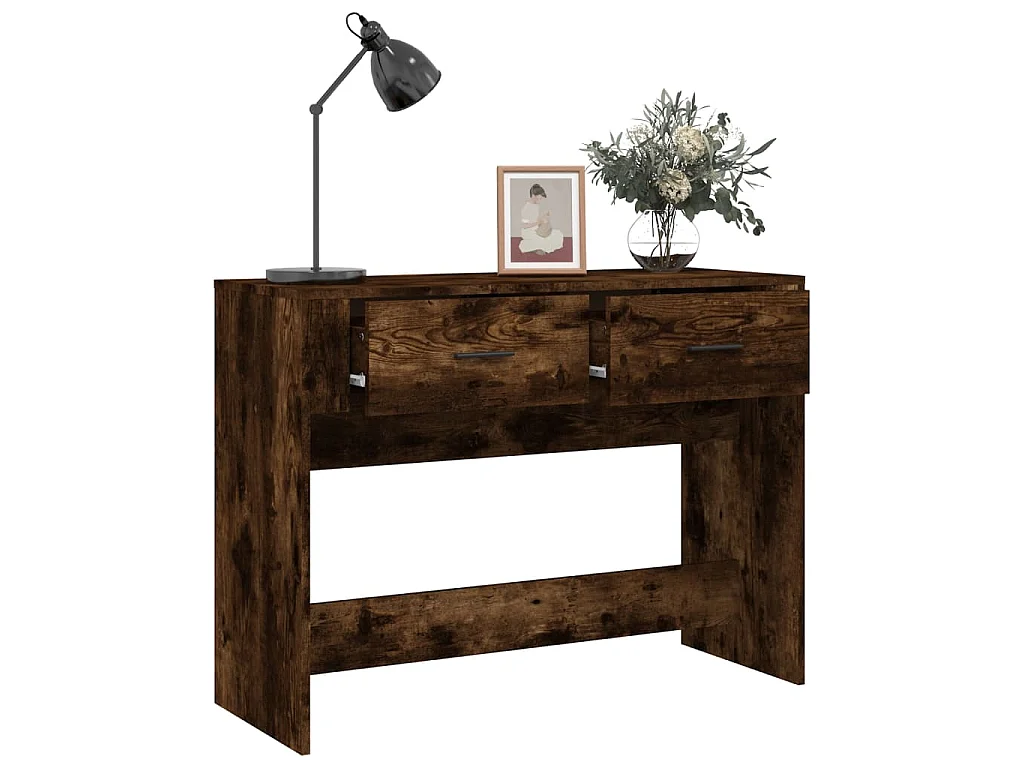 Mesa consola 100x39x75 cm derivados de madeira carvalho fumado