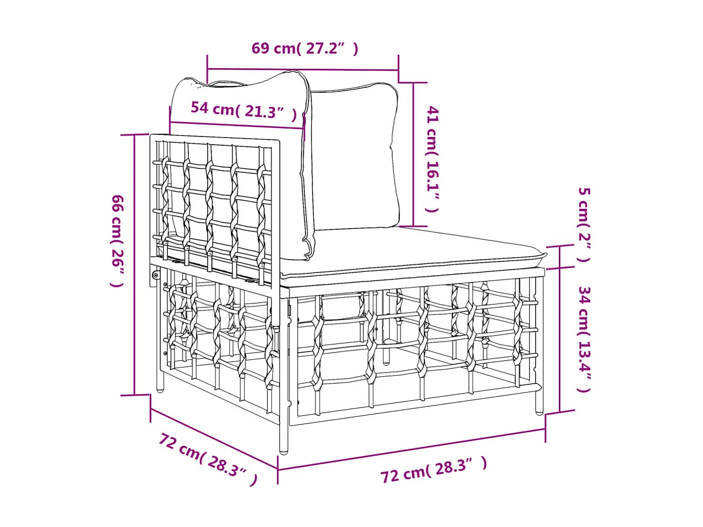 Canapé d'angle de jardin avec coussin beige résine tressée