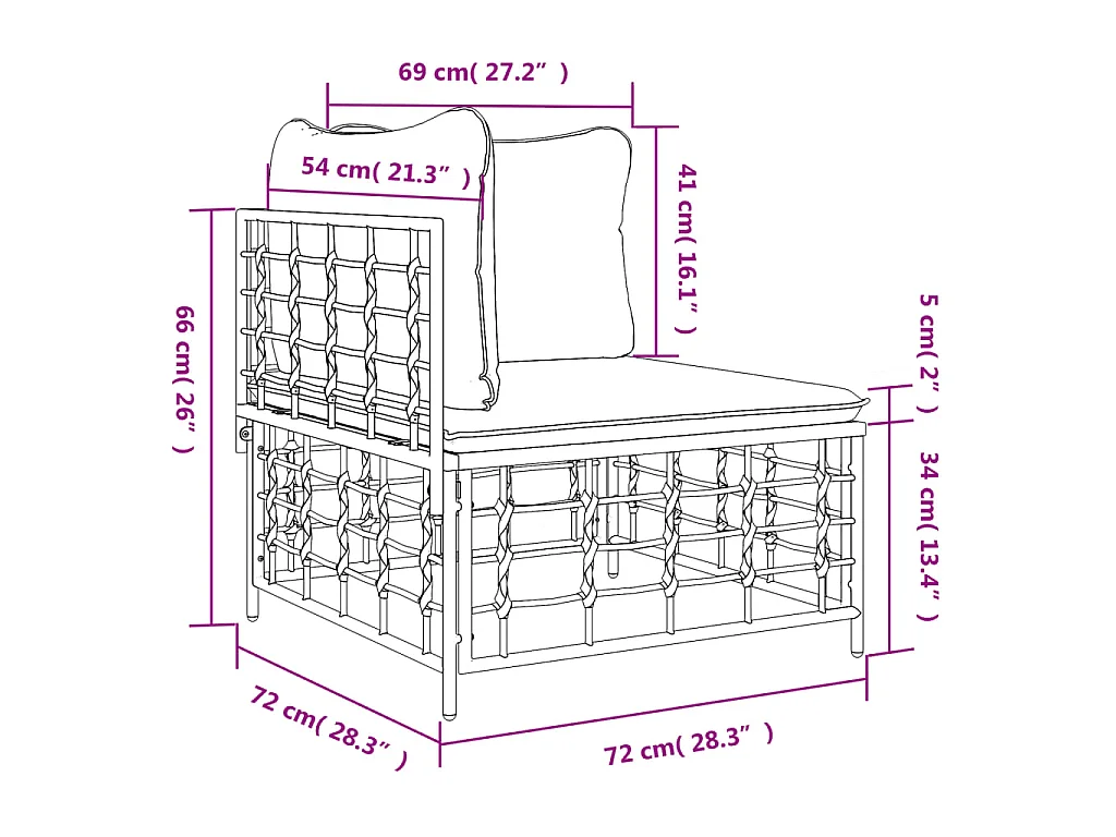 Canapé d'angle de jardin avec coussin beige résine tressée