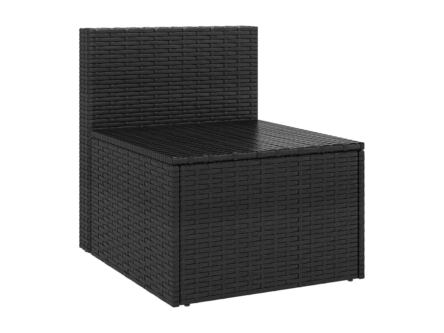 Tuinmiddenbanken met kussens 2 st poly rattan zwart