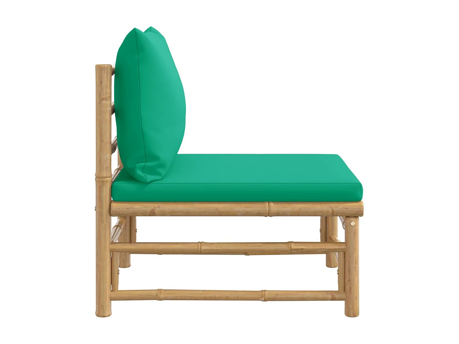 Canapé central de jardin avec coussins vert bambou