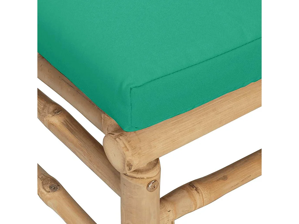Canapé central de jardin avec coussins vert bambou