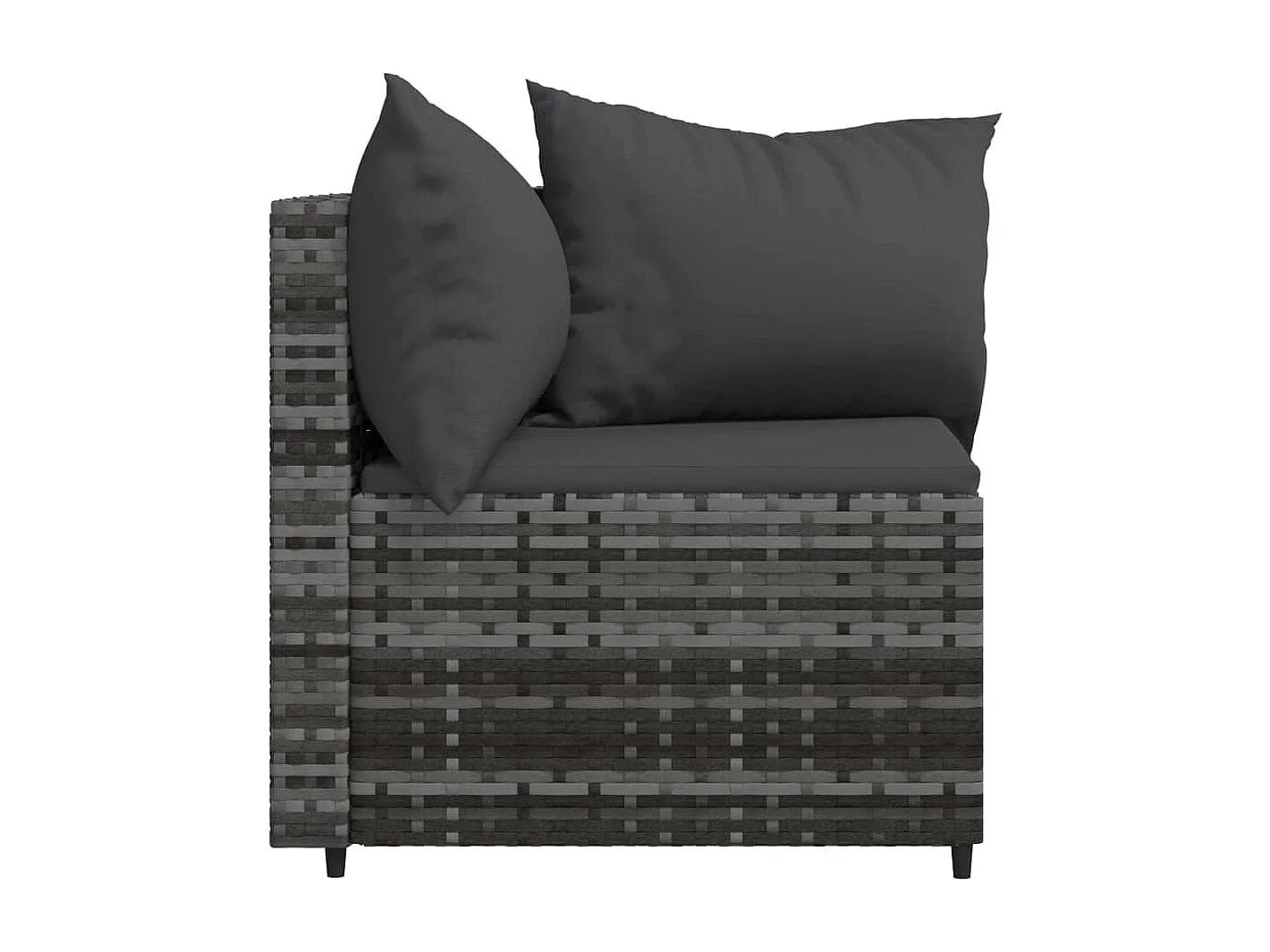 Canapés d'angle de jardin et coussins 2 pcs gris résine tressée