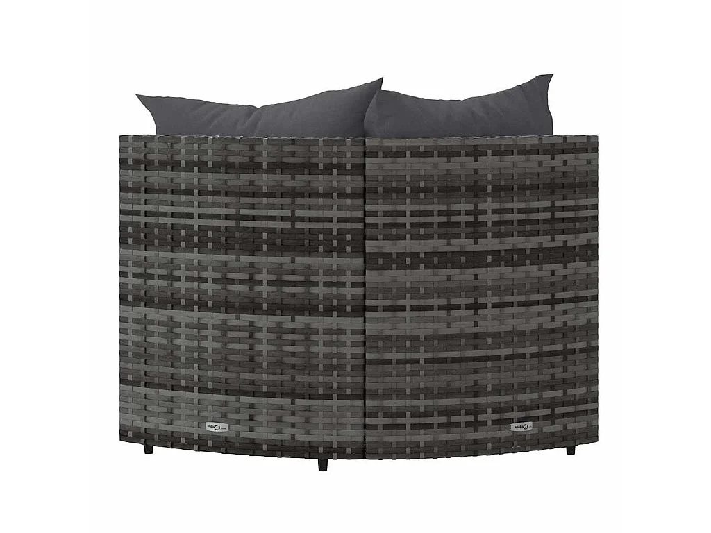 Canapés d'angle de jardin et coussins 2 pcs gris résine tressée