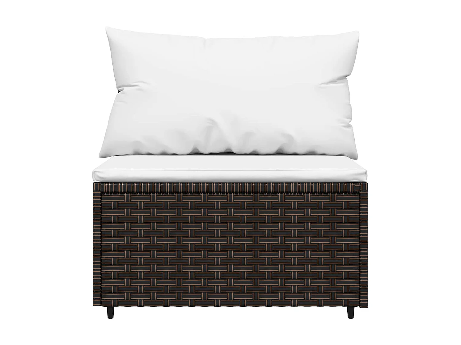 Canapés centraux de jardin coussins 2pcs marron résine tressée