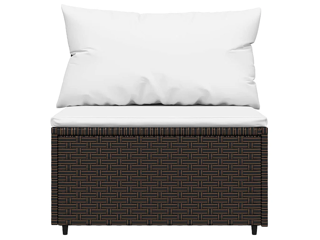 Divani Centrali da Giardino con Cuscini 2pz Polyrattan Marrone