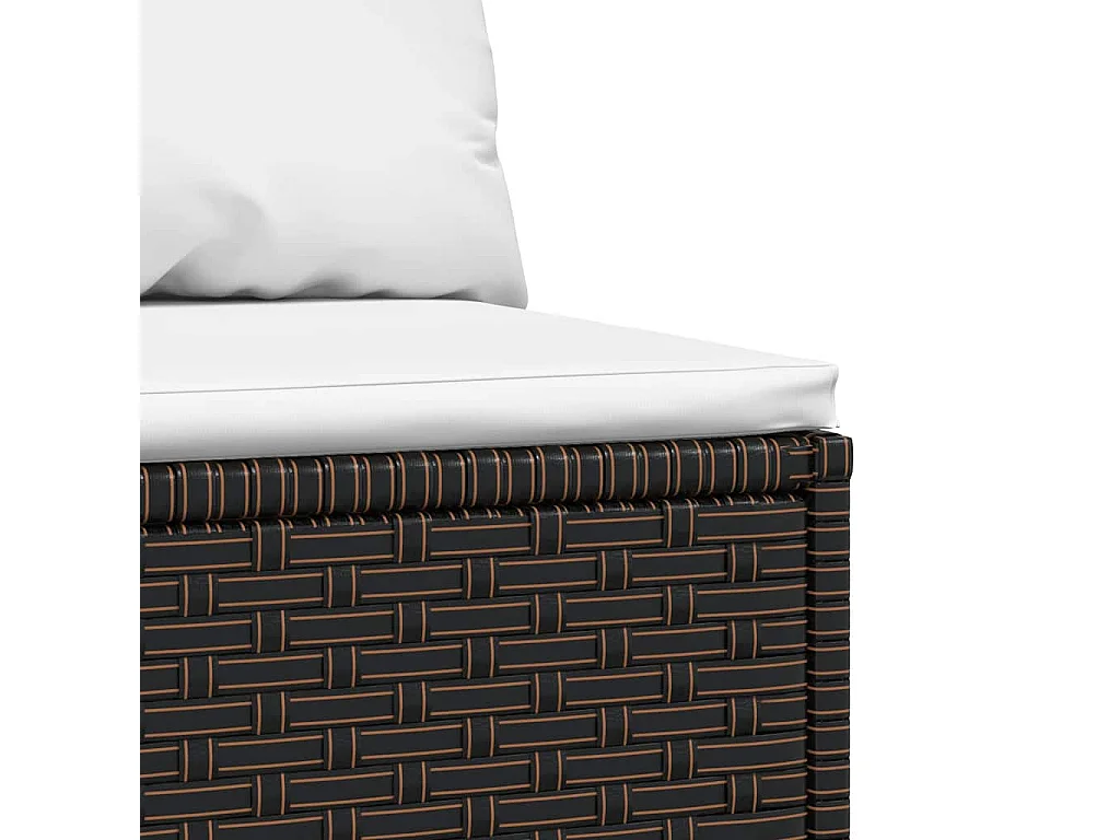 Divani Centrali da Giardino con Cuscini 2pz Polyrattan Marrone