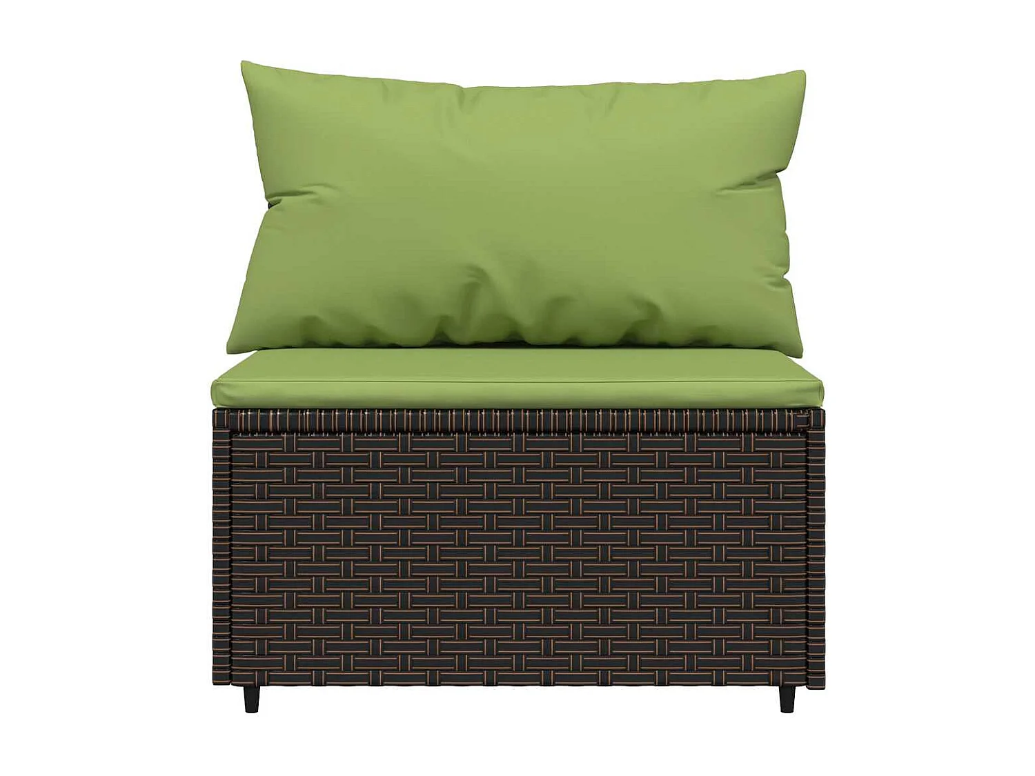Tuinmiddenbanken met kussens 2 st poly rattan bruin