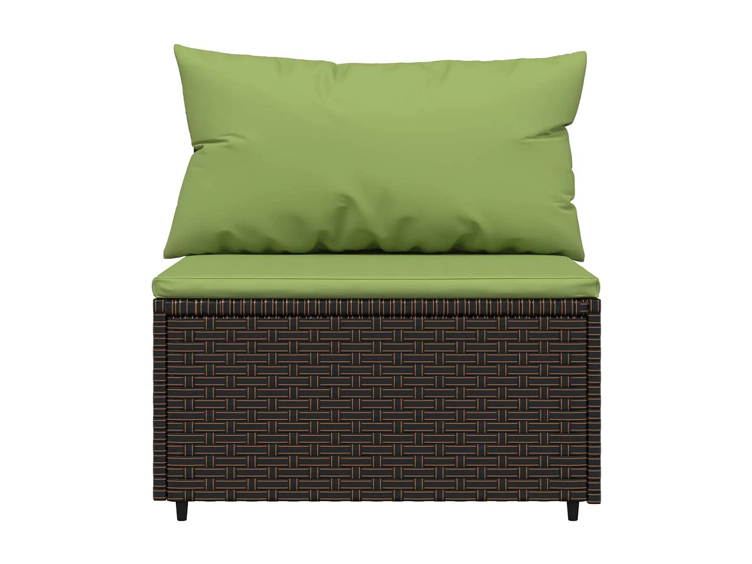 Tuinmiddenbanken met kussens 2 st poly rattan bruin