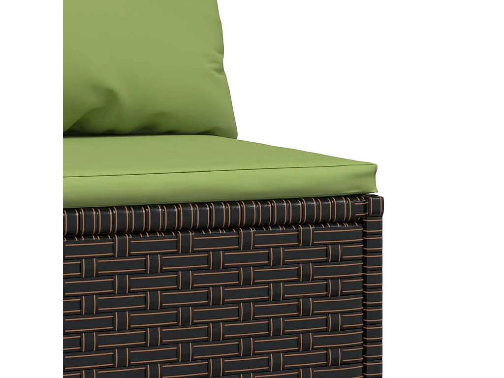 Tuinmiddenbanken met kussens 2 st poly rattan bruin