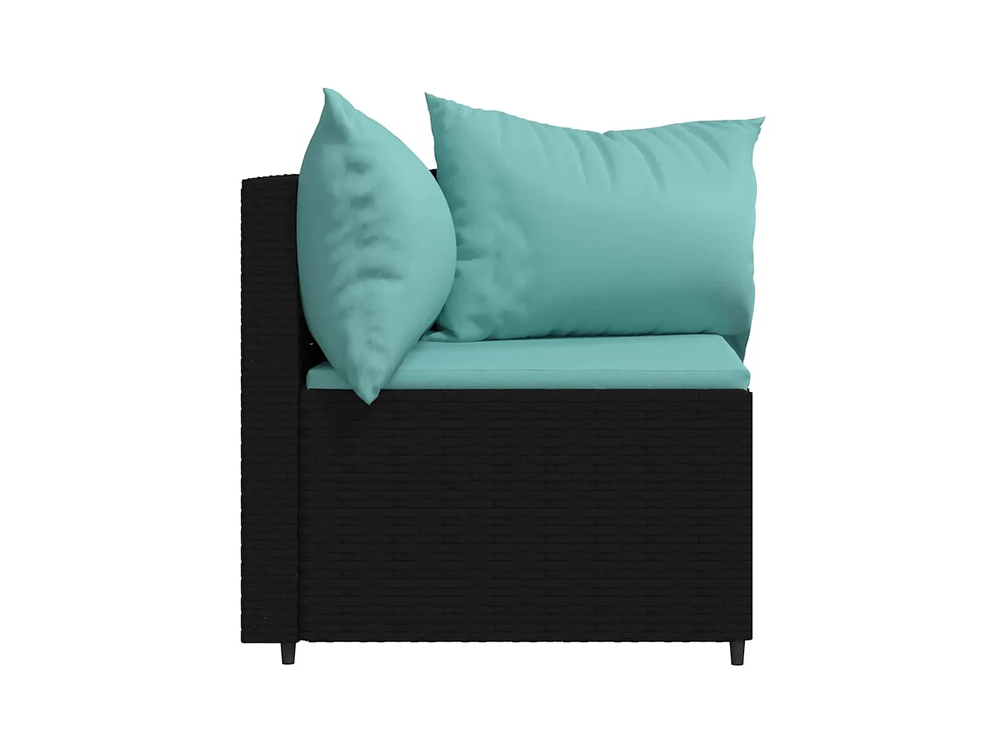 Canapés d'angle de jardin et coussins 2pcs Noir Résine tressée