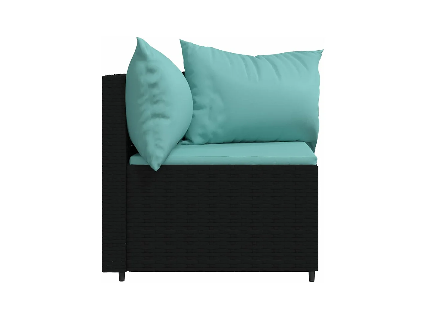 Canapés d'angle de jardin et coussins 2pcs Noir Résine tressée