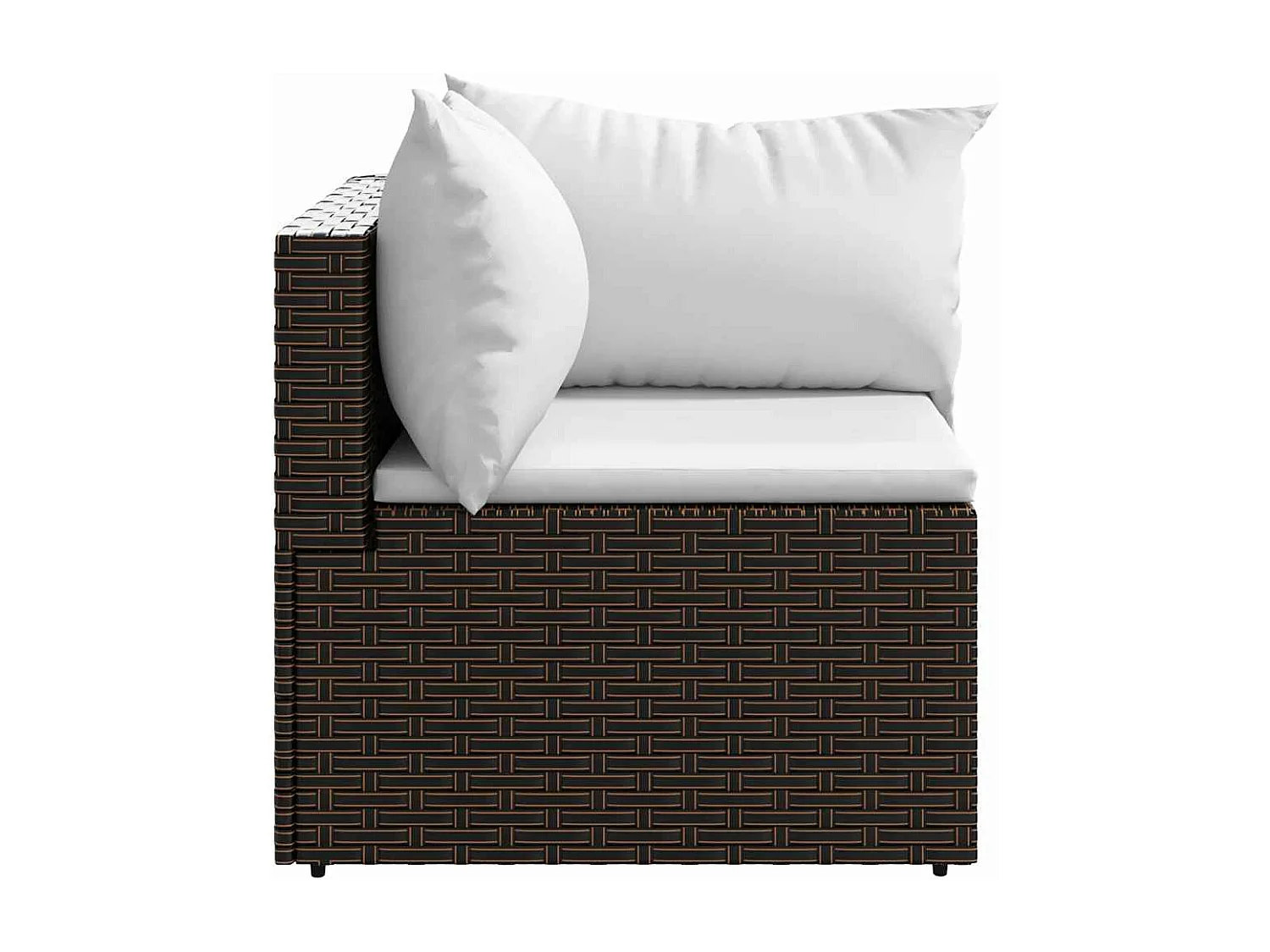 Tuinhoekbanken met kussens 2 st poly rattan bruin