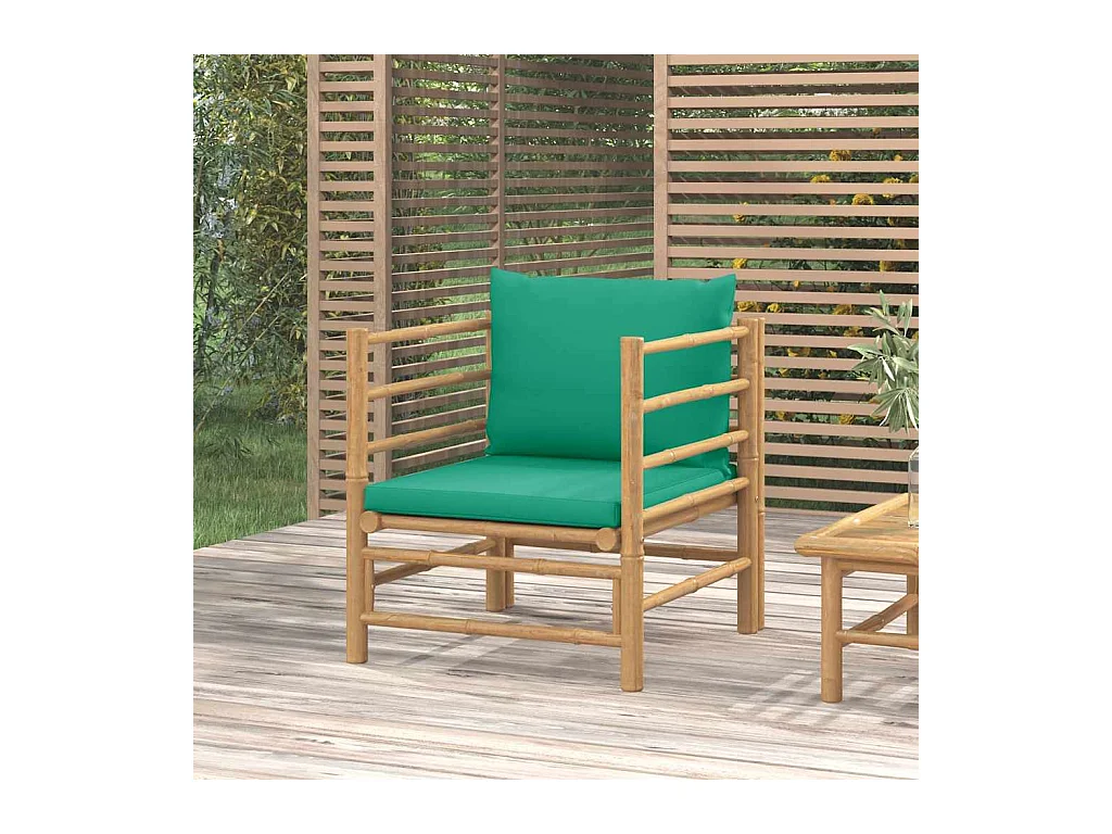Canapé de jardin avec coussins vert bambou