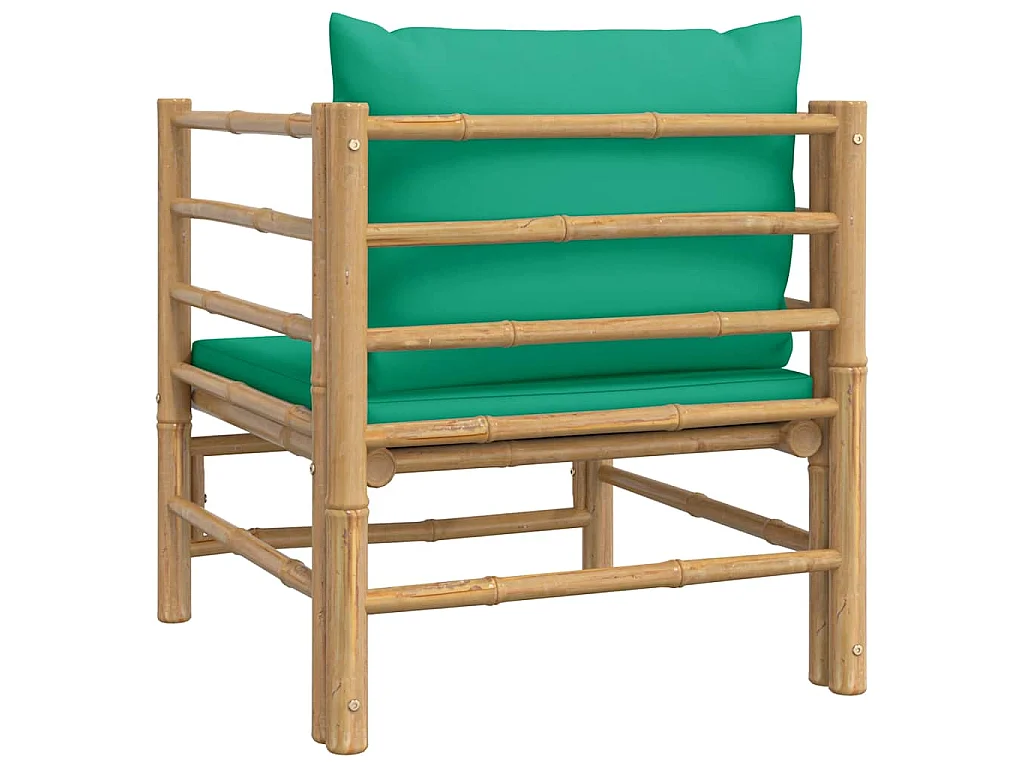 Canapé de jardin avec coussins vert bambou