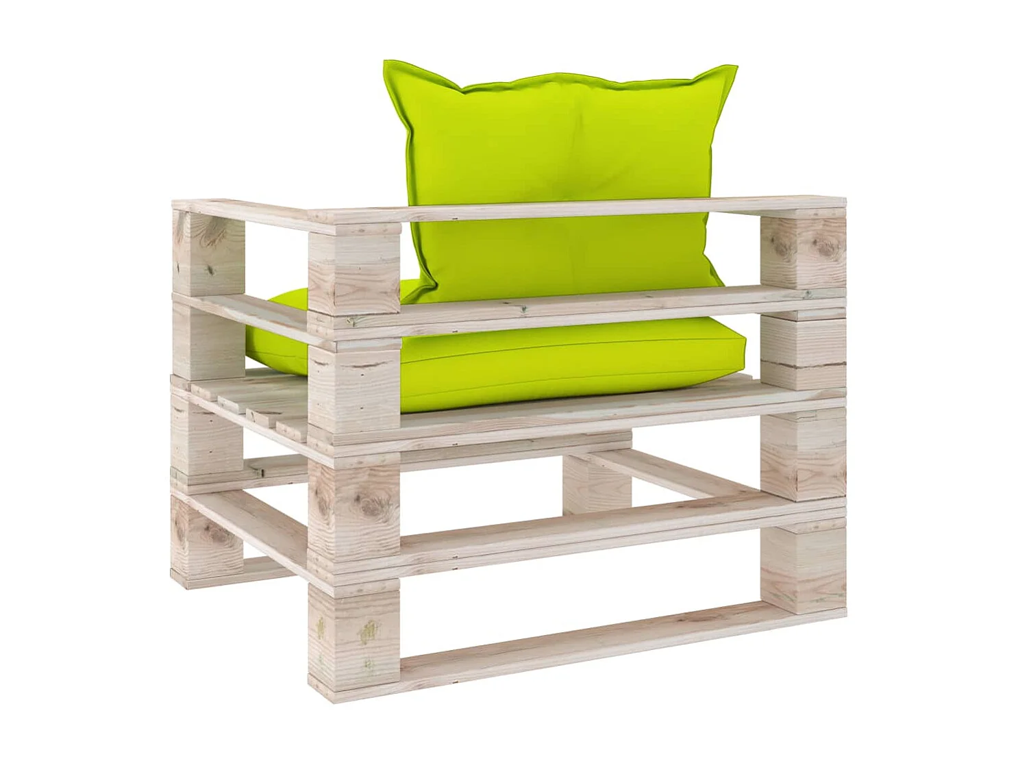 Garten-Palettensofa mit Hellgrünen Kissen Kiefernholz