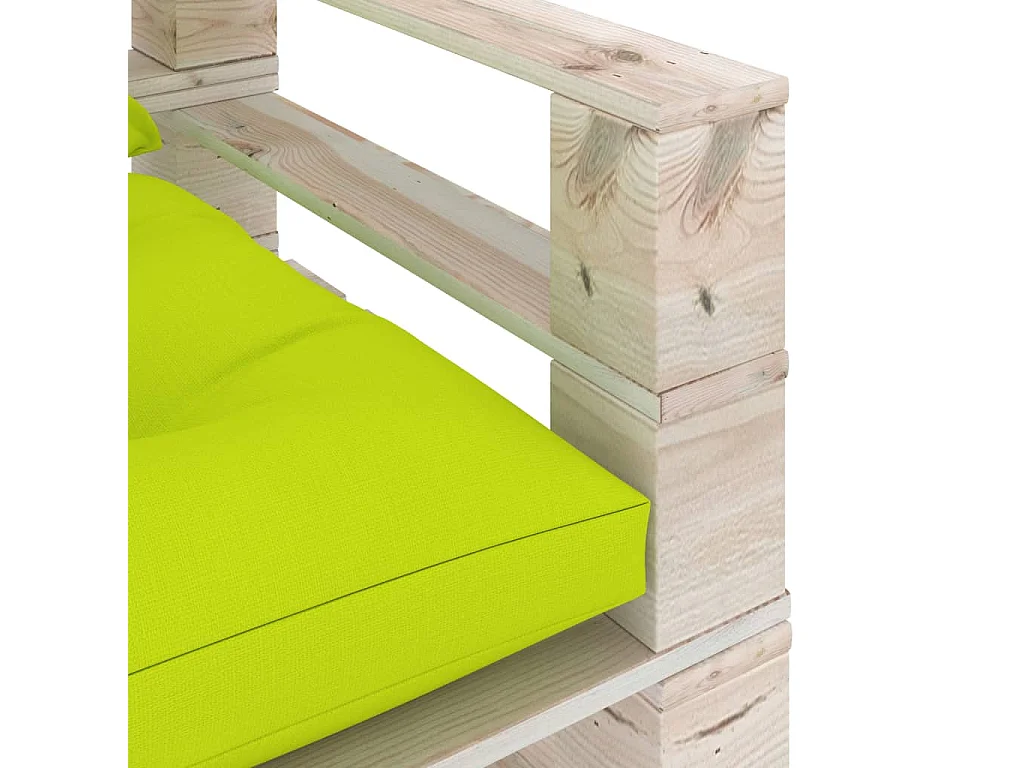 Garten-Palettensofa mit Hellgrünen Kissen Kiefernholz