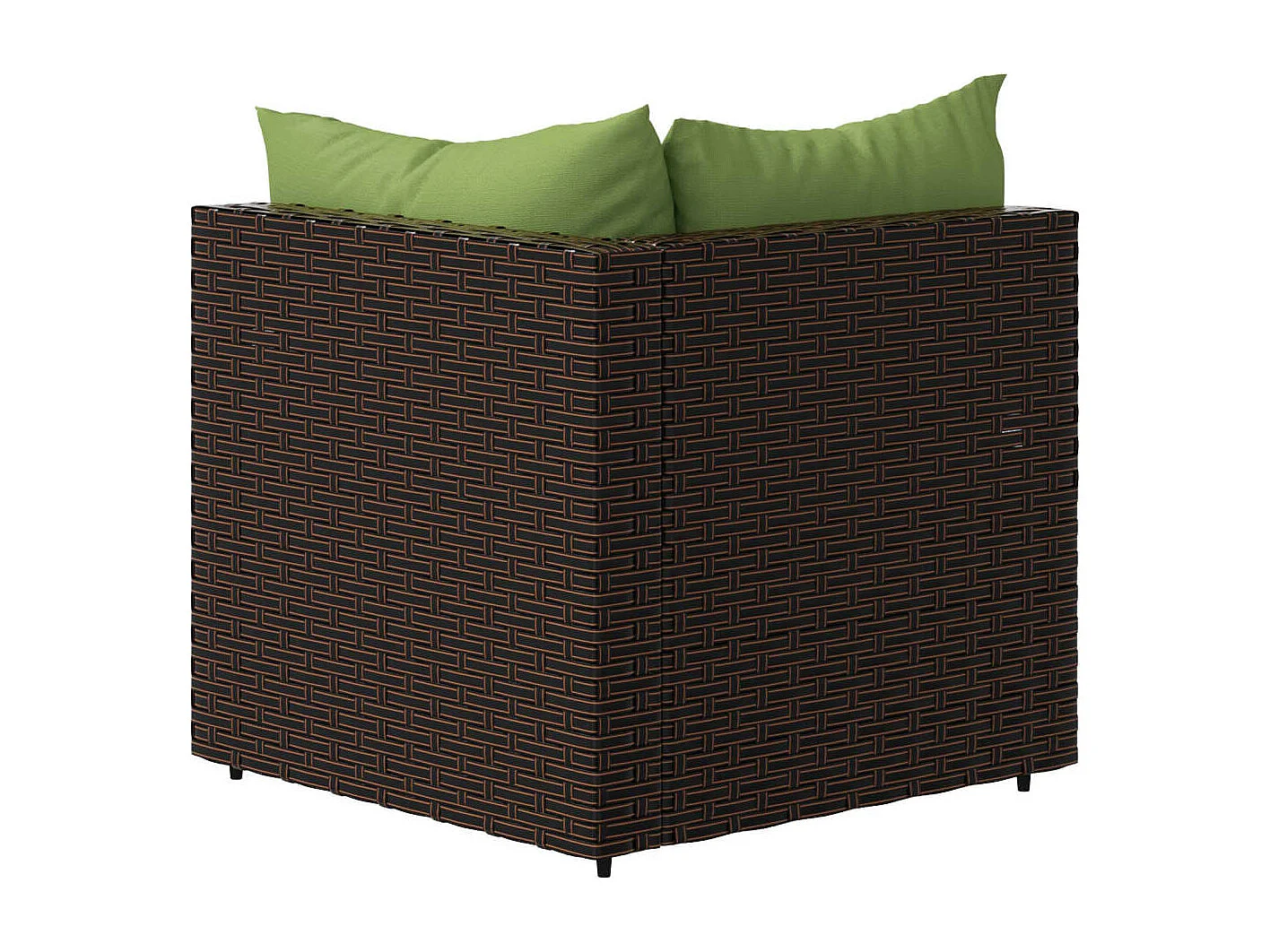 Divano Angolare da Giardino con Cuscini in Polyrattan Marrone