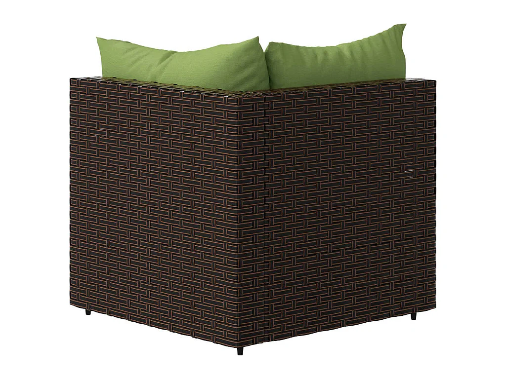 Garten-Ecksofa mit Kissen Braun Poly Rattan
