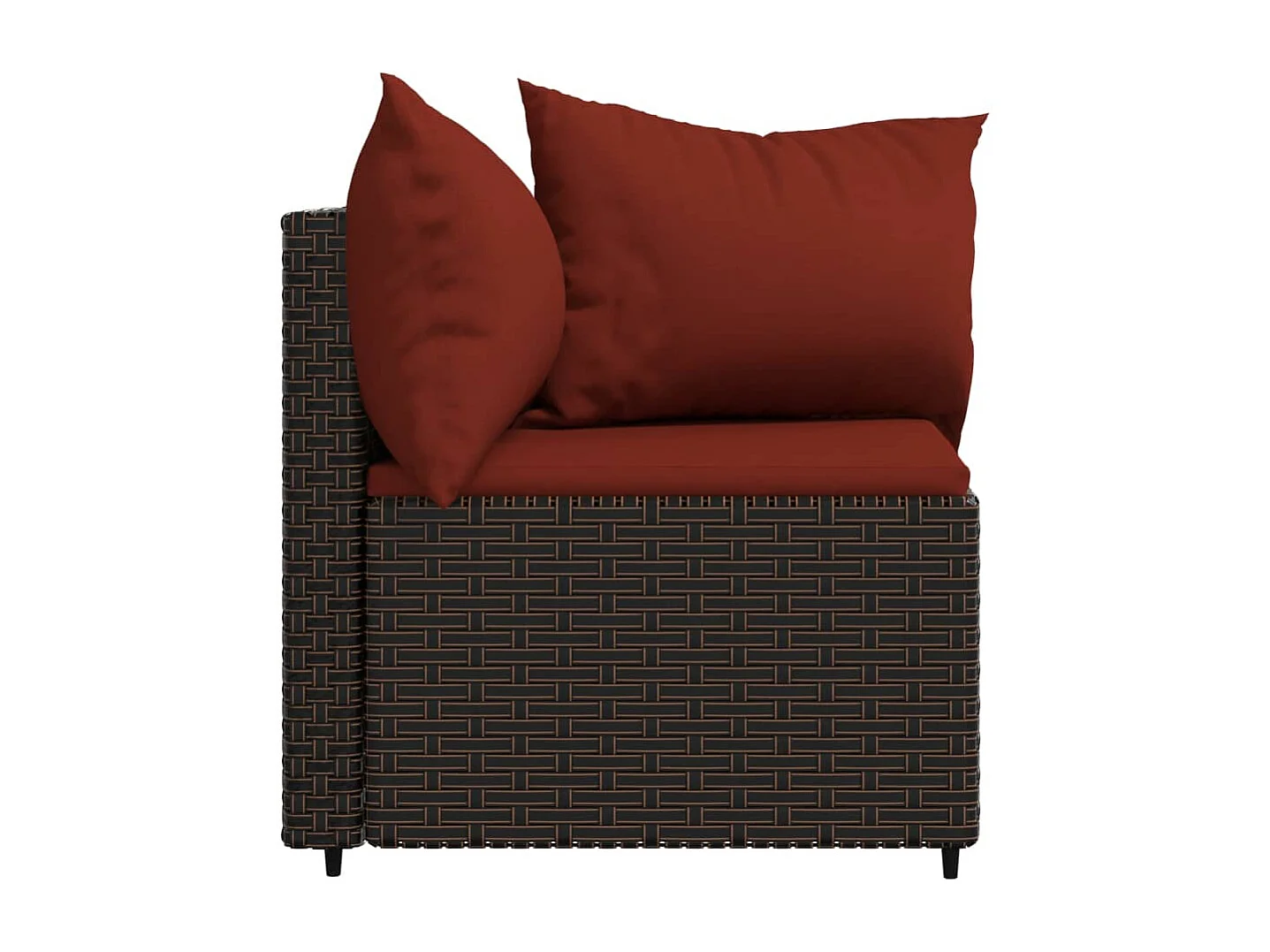 Tuinhoekbanken met kussens 2 st poly rattan bruin