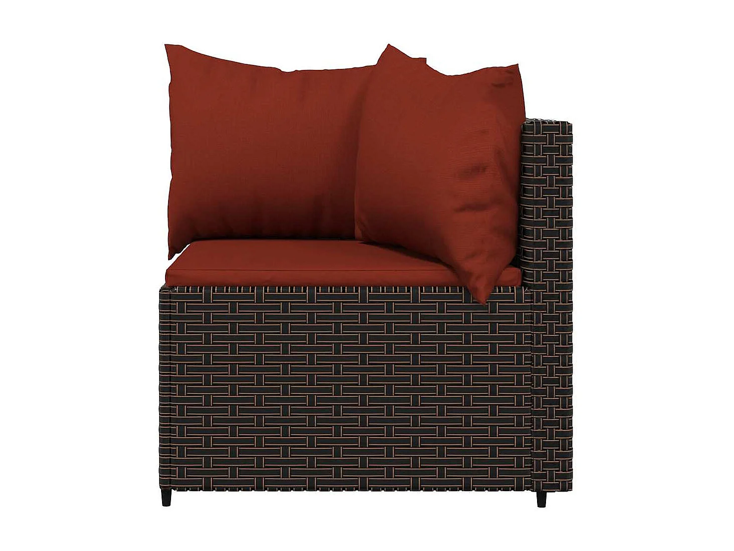 Garten-Ecksofas mit Kissen 2 Stk. Braun Poly Rattan