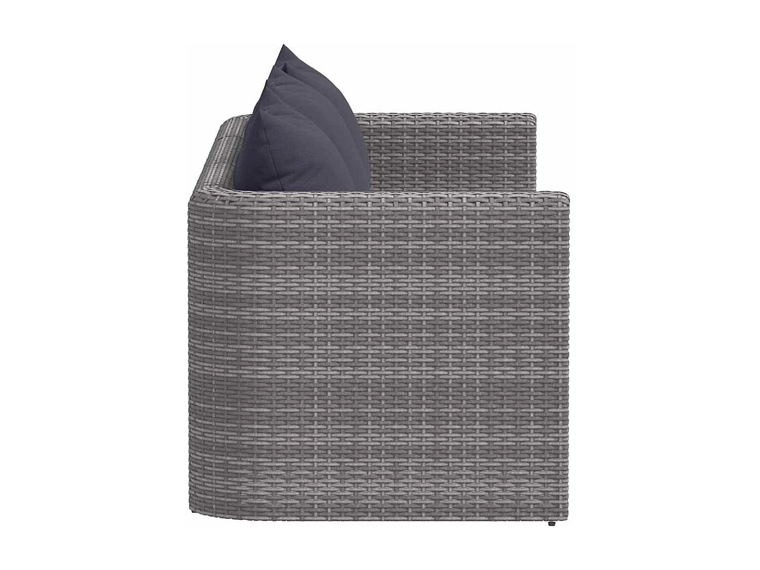 3-delige Loungeset met kussens poly rattan grijs