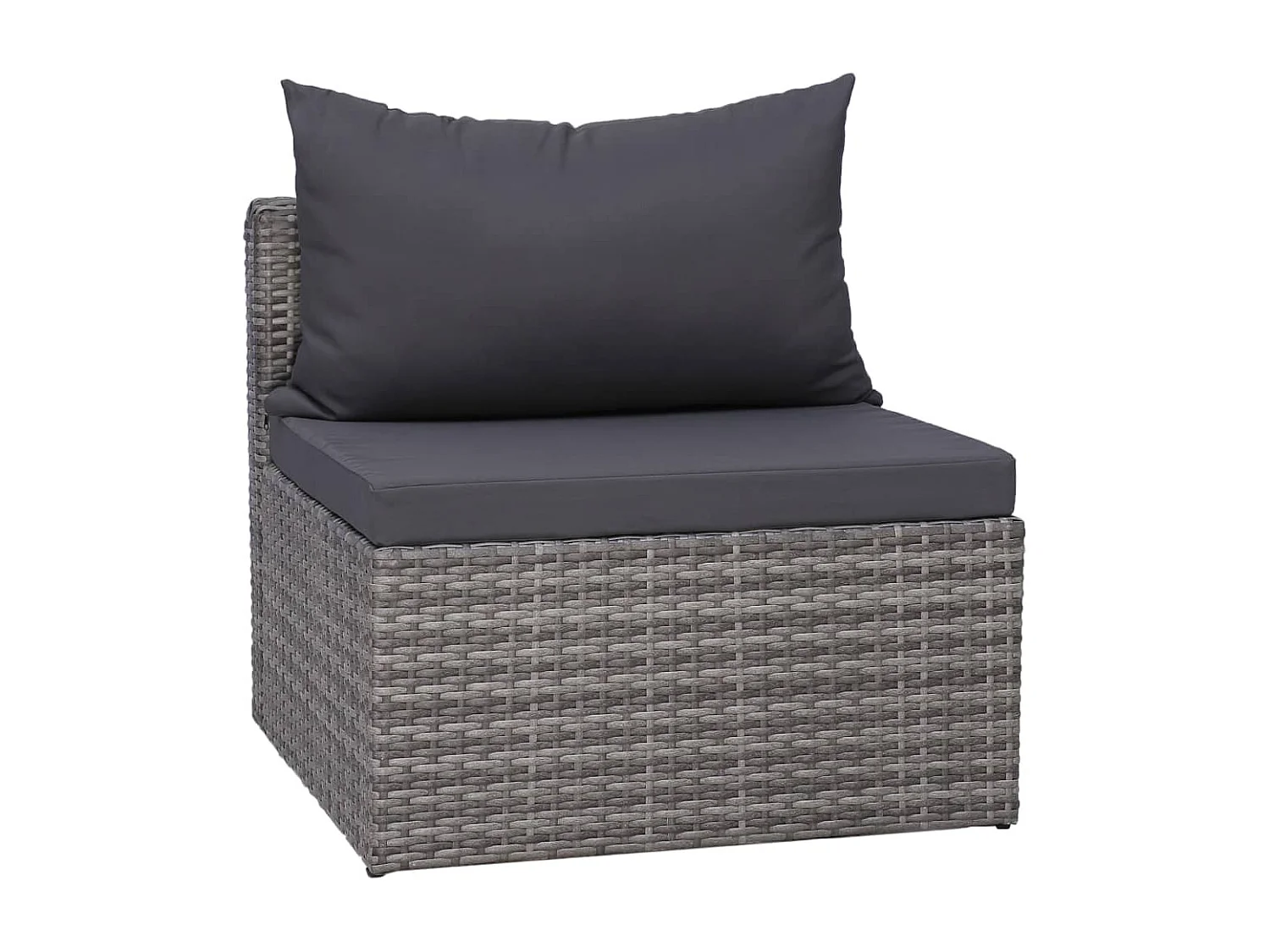 3-delige Loungeset met kussens poly rattan grijs