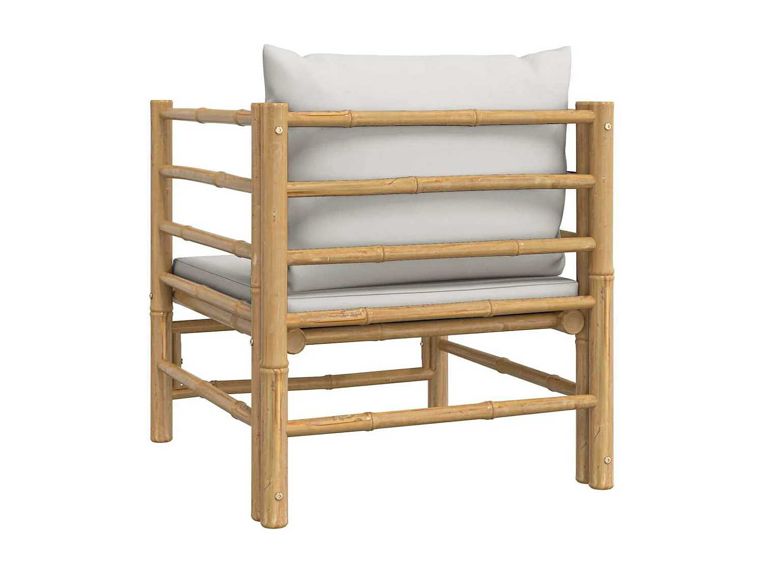 Canapé de jardin avec coussins gris clair bambou