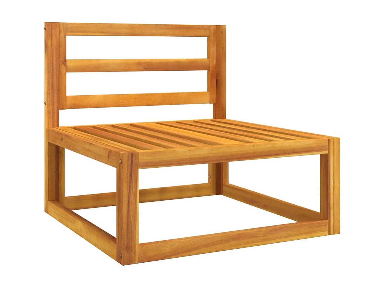 Sofá centro jardim acácia maciça c/almofadões cinza-acastanhado