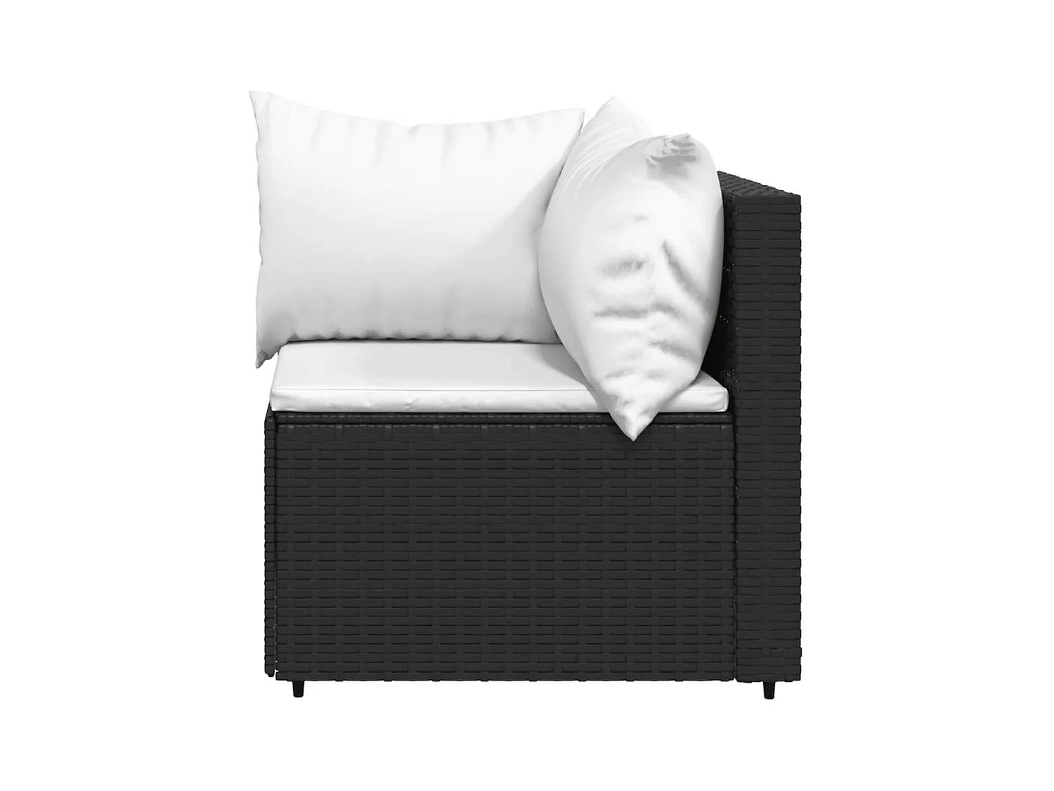 Canapés d'angle de jardin et coussins 2pcs Noir Résine tressée
