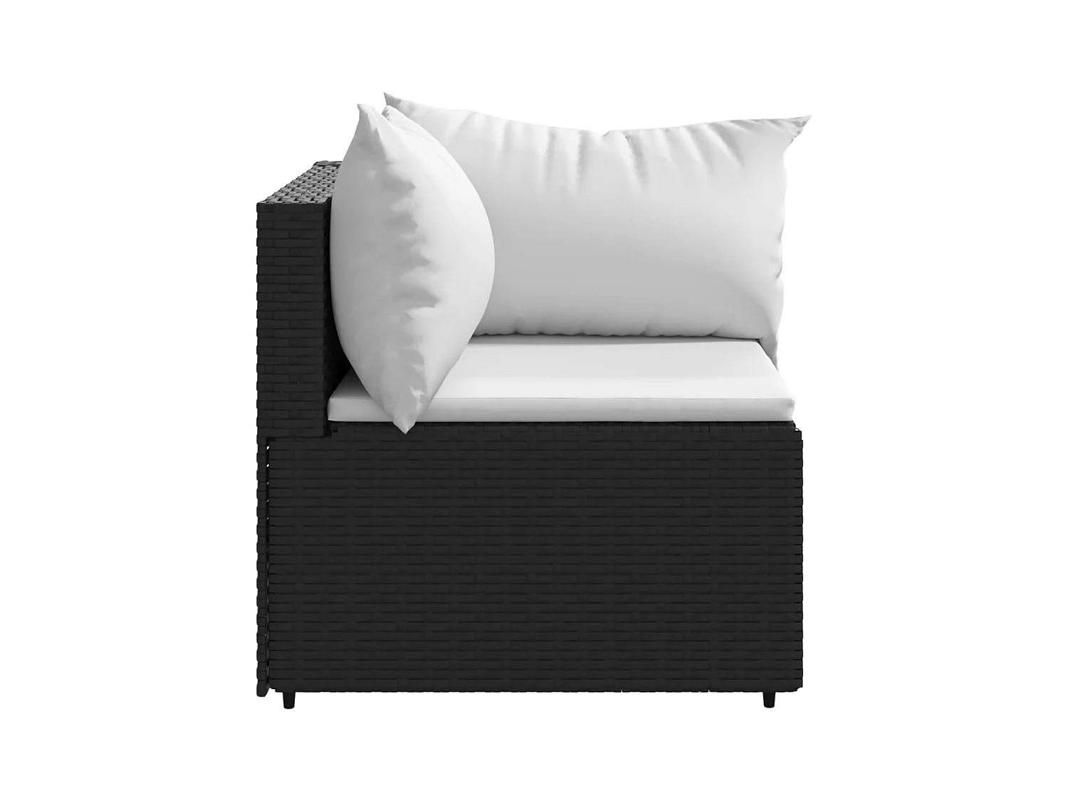 Canapés d'angle de jardin et coussins 2pcs Noir Résine tressée