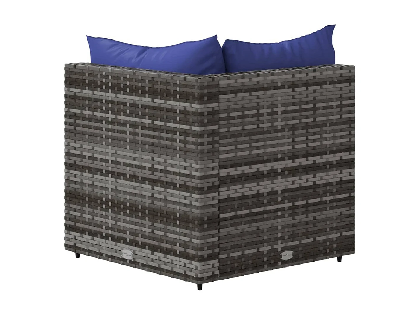 Divani Angolari da Giardino con Cuscini 2pz Polyrattan Grigio