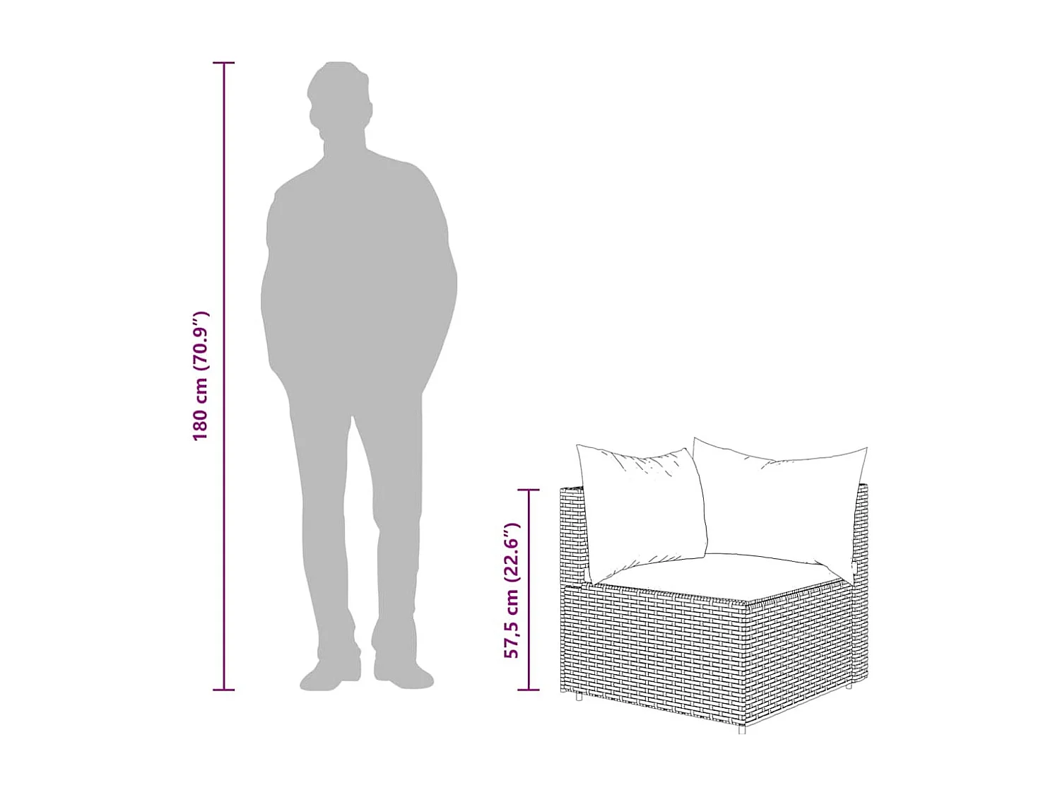 Divani Angolari da Giardino con Cuscini 2pz Polyrattan Grigio