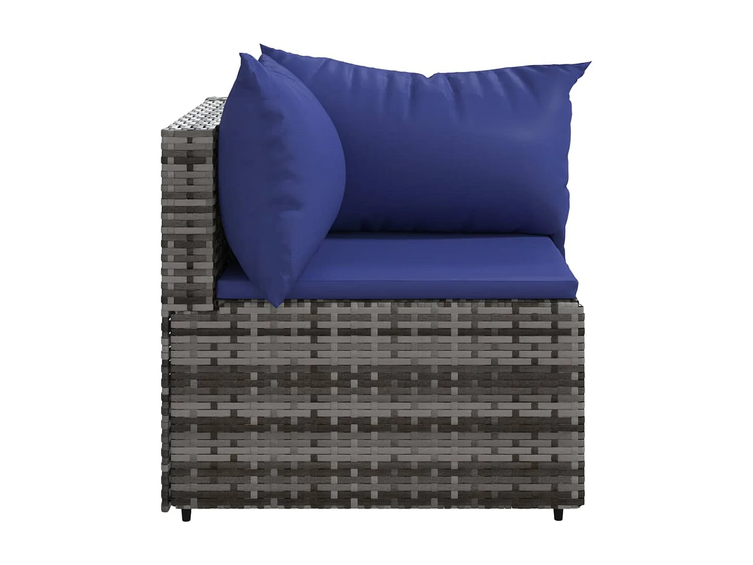 Canapés d'angle de jardin et coussins 2 pcs gris résine tressée