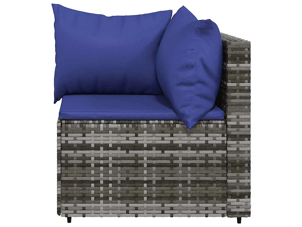 Tuinhoekbanken met kussens 2 st poly rattan grijs