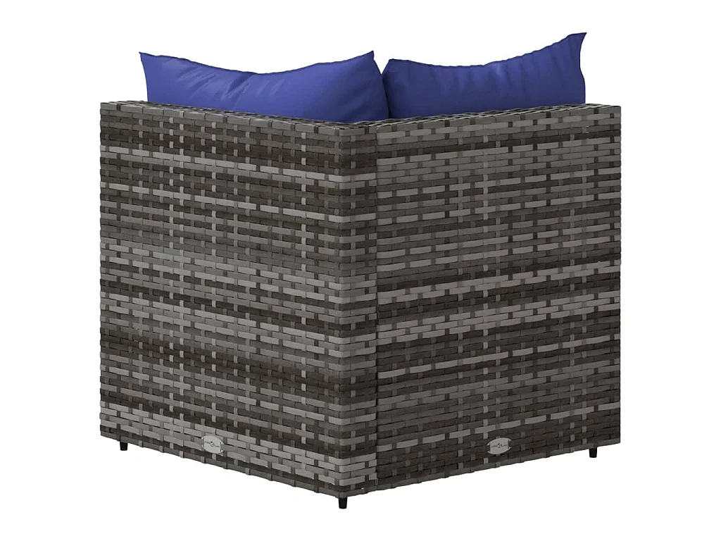 Tuinhoekbanken met kussens 2 st poly rattan grijs