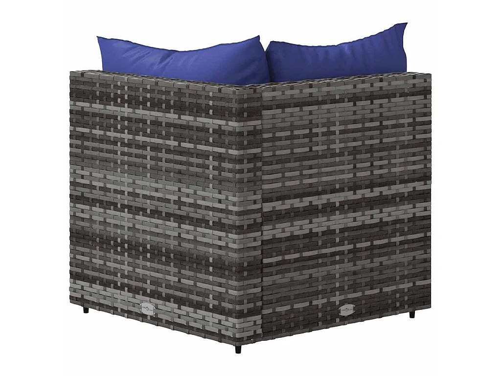 Tuinhoekbanken met kussens 2 st poly rattan grijs