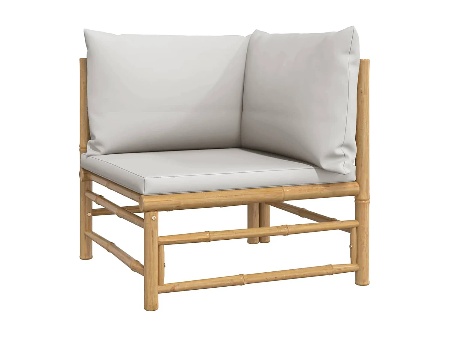 Garten-Ecksofa mit Hellgrauen Kissen Bambus