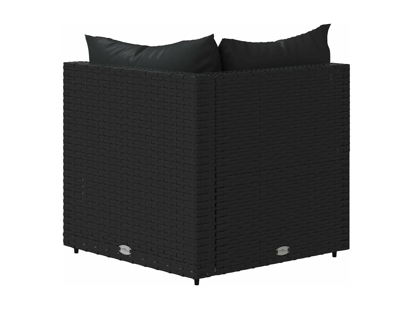 Garten-Ecksofas mit Kissen 2 Stk. Schwarz Poly Rattan