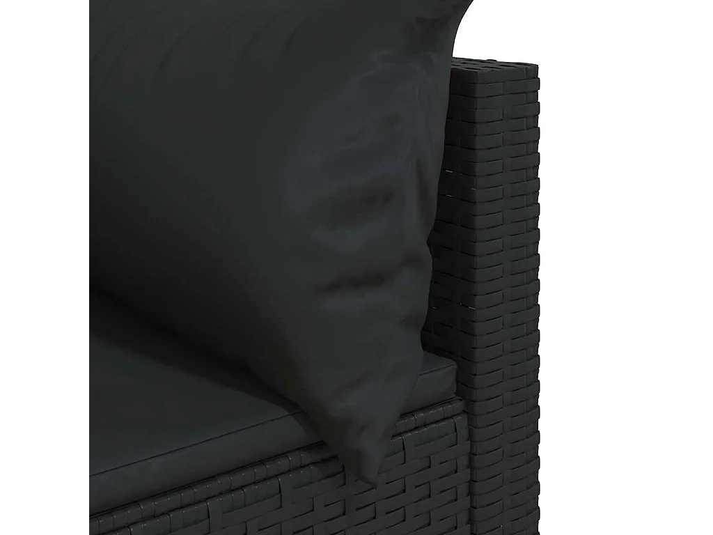 Garten-Ecksofas mit Kissen 2 Stk. Schwarz Poly Rattan